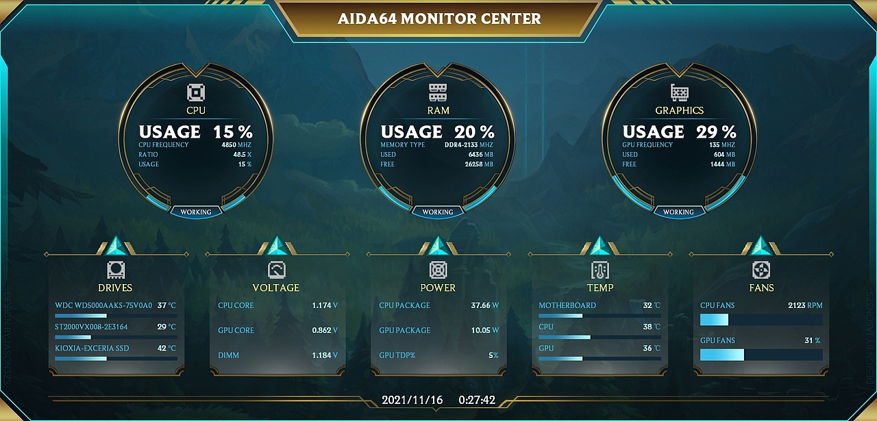 AIDA64英雄联盟主题模板《HEX TEC》（图ZMjc3ODczOTAw） - 软件界面 - 站酷设计师Jason3zs原创素材 - 站酷ZCOOL