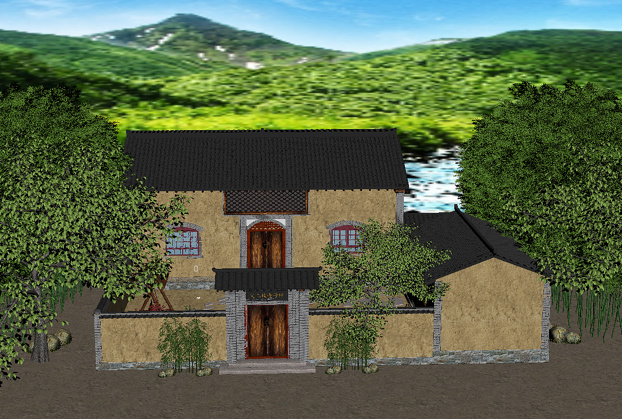 农家小院（图ZMzUxNTk4NTI=） - 建筑设计 - 站酷设计师朗晨工作室原创素材 - 站酷ZCOOL