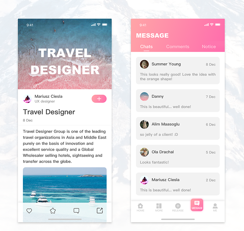 旅游资讯平台APP UI/UX设计