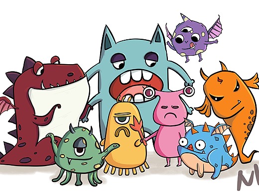 彩虹怪兽全家福