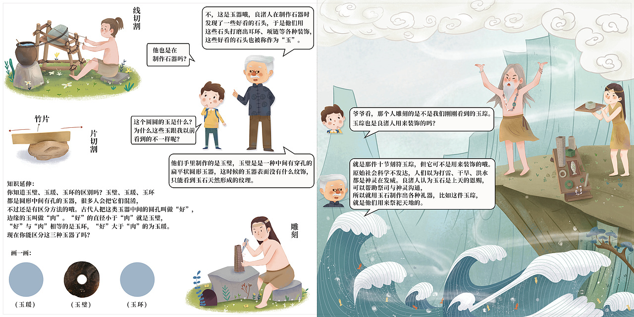 为苏州云官博物馆绘制的一本社教类读本及其他部分商稿（图ZMjAwNDM0OTc2） - 商业插画 - 站酷设计师苜芯插画原创素材 - 站酷ZCOOL