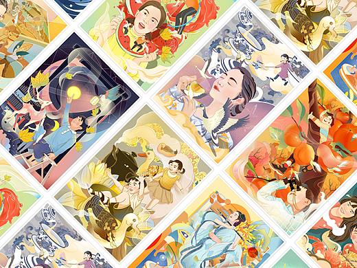 插画设计 24节气插画（秋）前一阶段的插画练习整理~ 