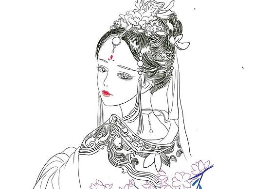 古典美女线稿（个人主页-ZMzE4ODc3ODQ=） - 绘本 - 站酷设计师阿柠不檬原创素材 - 站酷ZCOOL