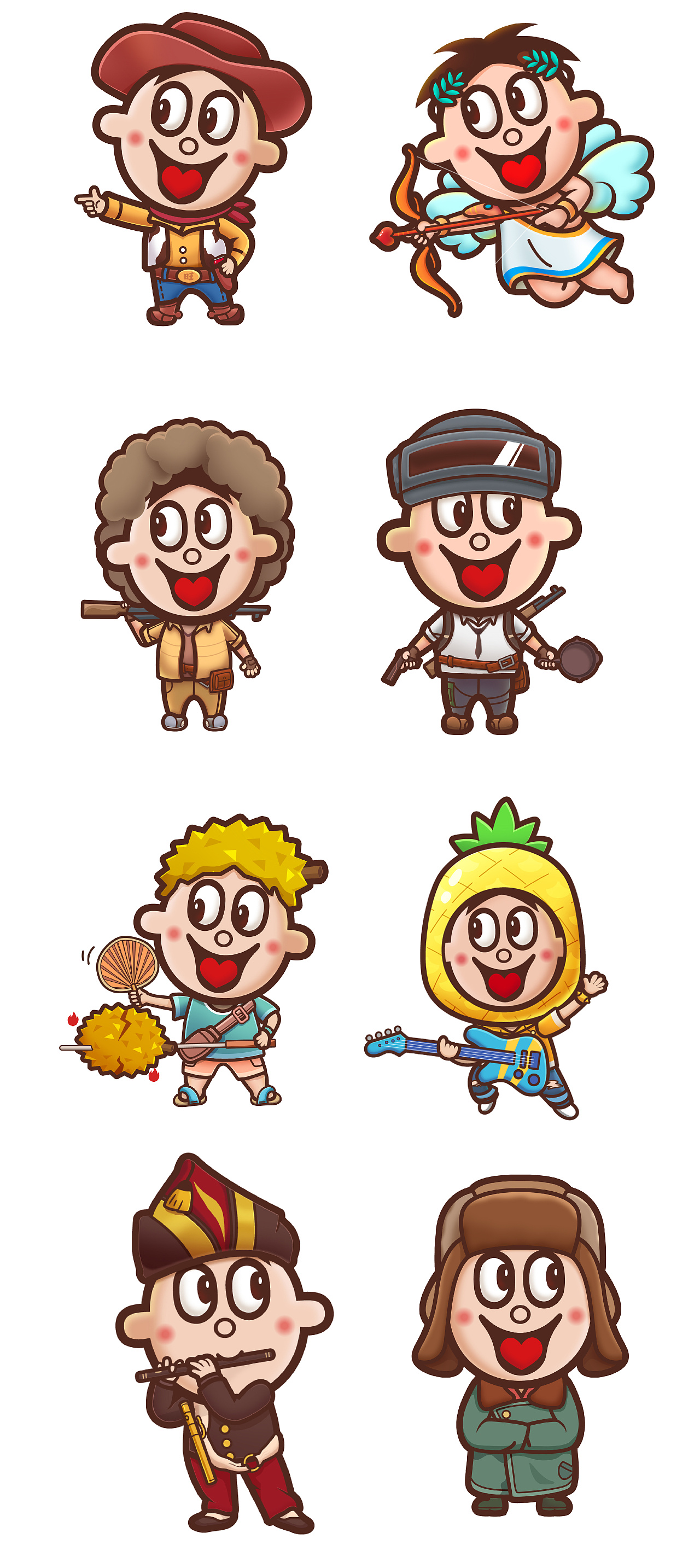 之前画过的一堆小旺仔~|插画|商业插画|菠萝焗饭_原创作品-站酷(zcool