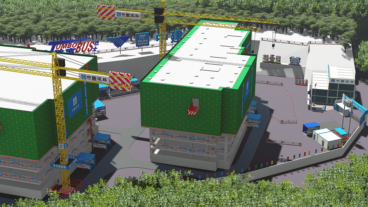 一组简单的工地效果图