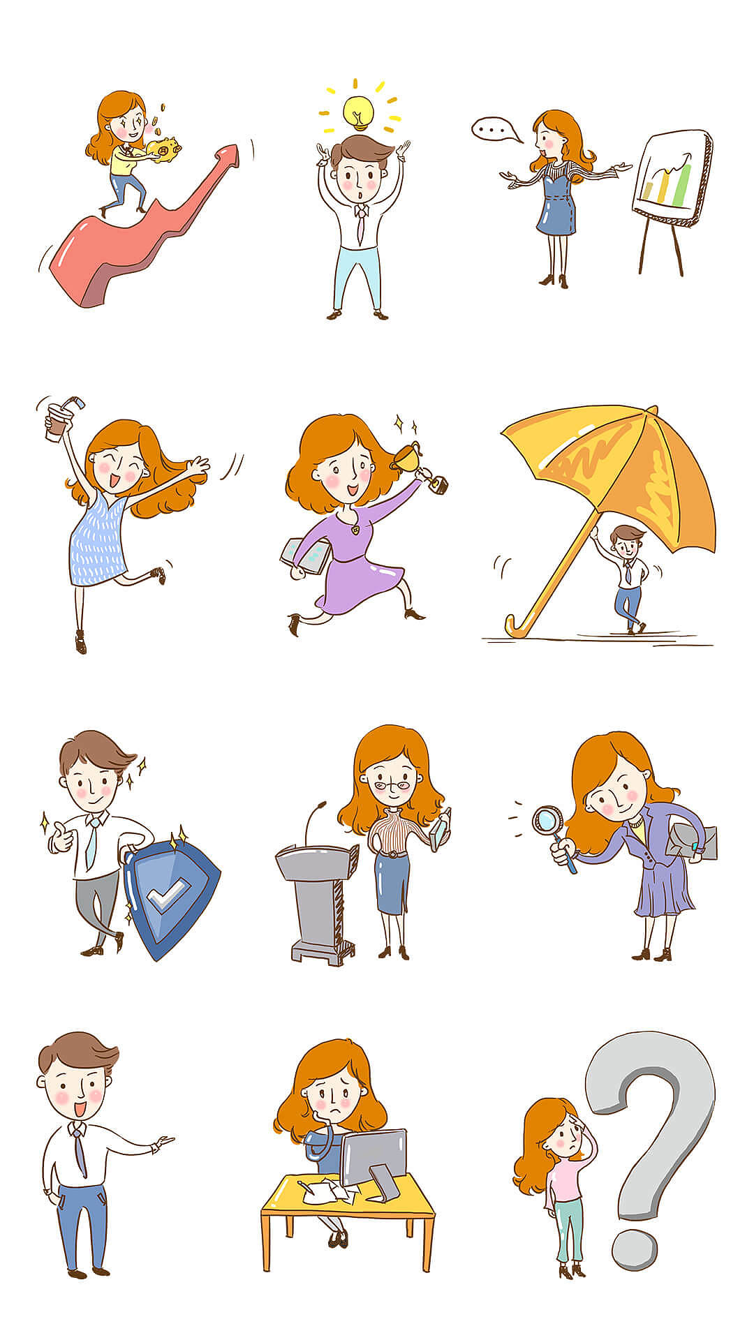 公司课程漫画人物素材（图ZMTA2MDU1Nzgw） - 商业插画 - 站酷设计师上吉的玉子原创素材 - 站酷ZCOOL
