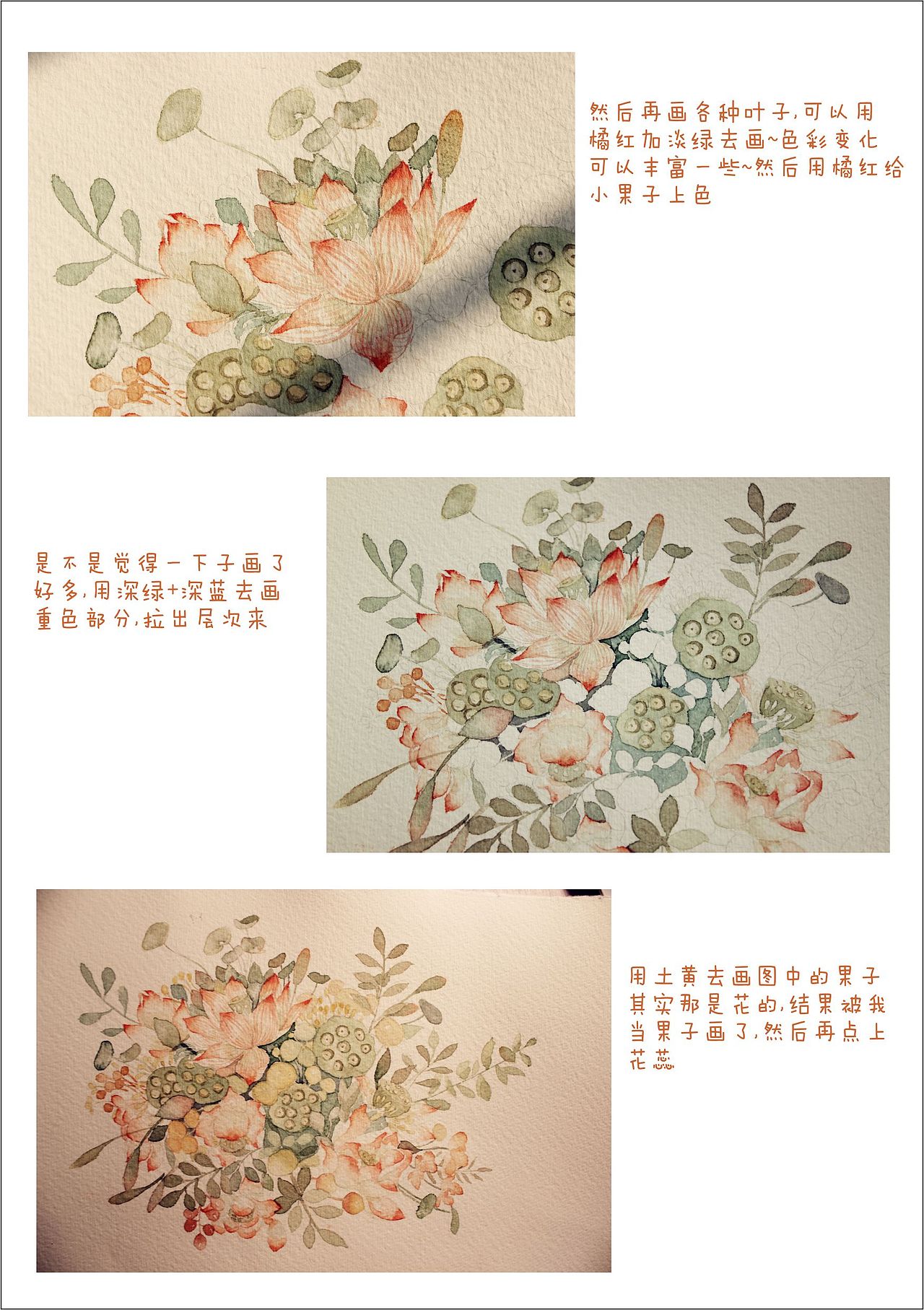 森林系莲花（附过程）（图ZMzU0NjAwNzI=） - 商业插画 - 站酷设计师瑶背背原创素材 - 站酷ZCOOL