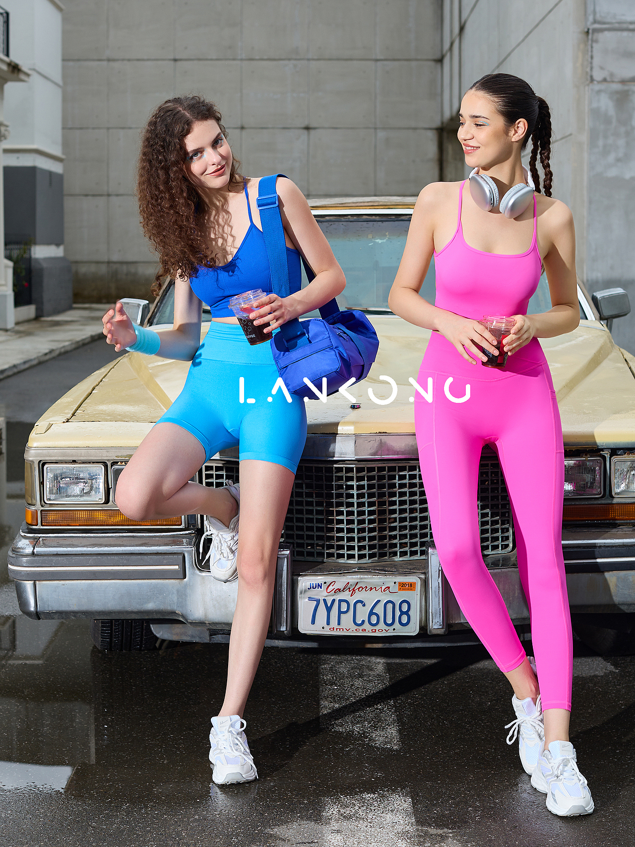 跨境亚马逊多模特外贸独立站运动瑜伽服拍摄