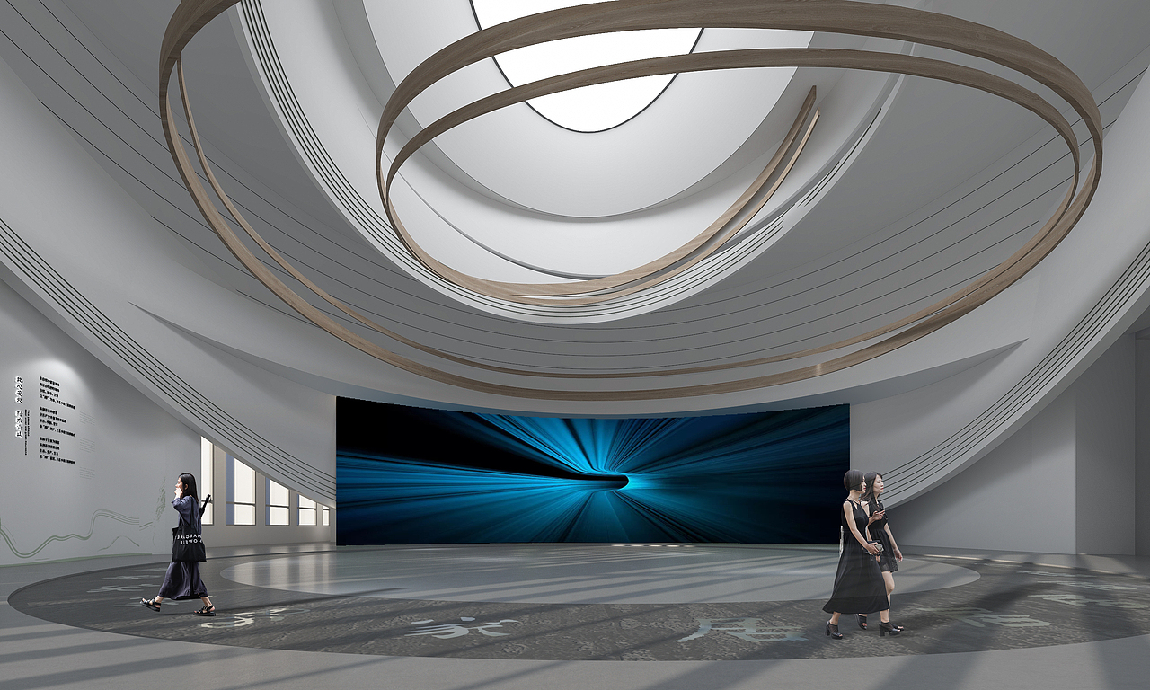 展厅设计绿色沉浸式科技艺术感美术馆打卡空间未来感