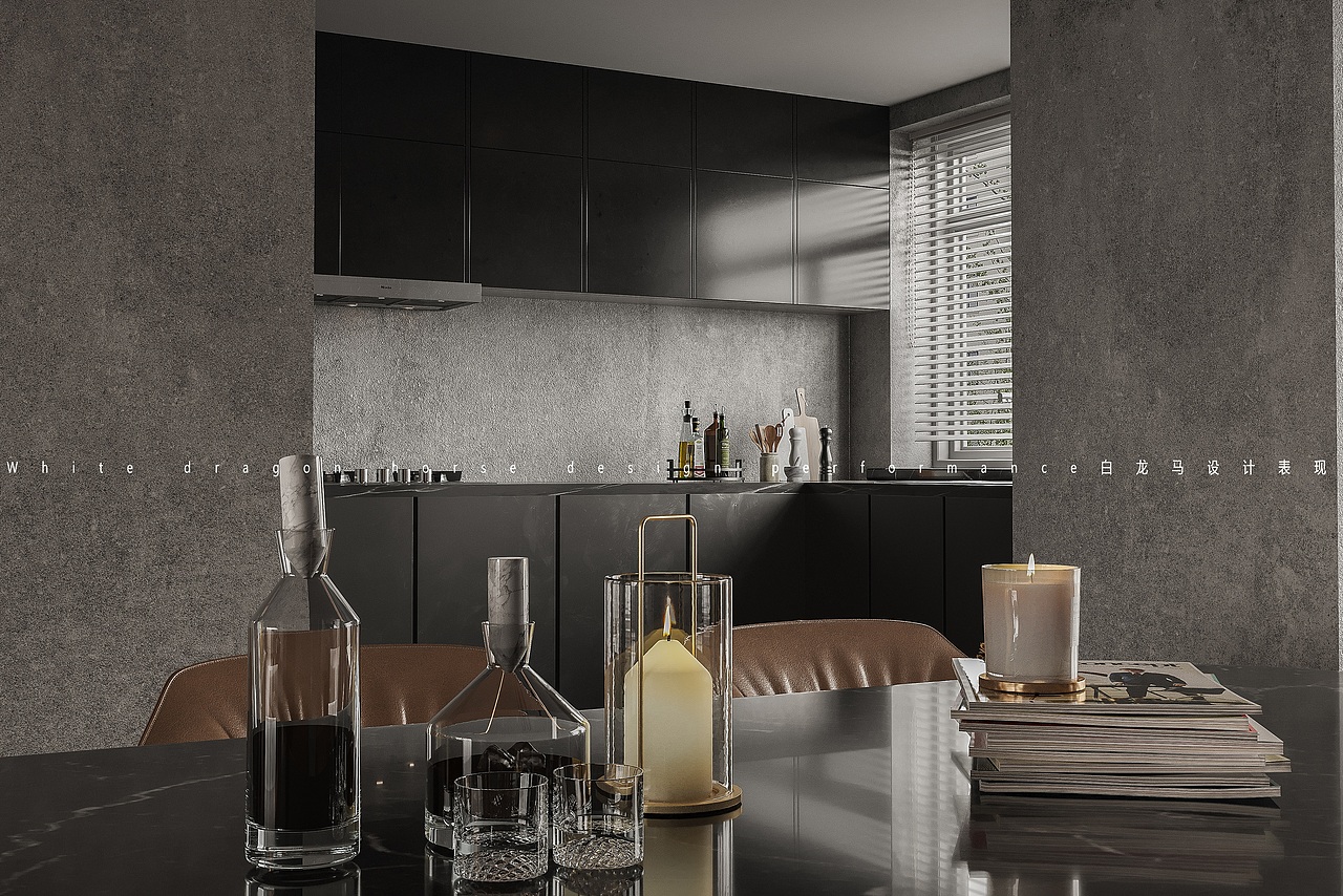 工业风客餐厅——白龙马效果图