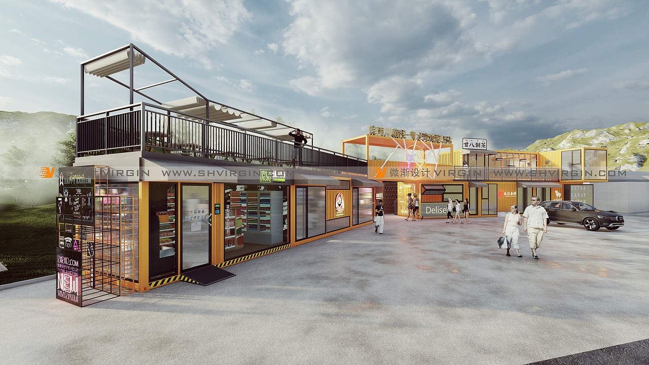 集装箱驿站|集装箱商业街|集装箱店铺|集装箱景区|定制