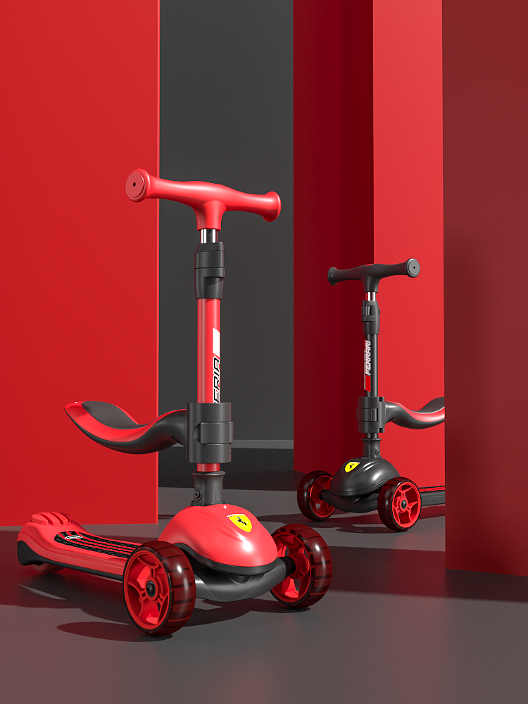 法拉利滑板车场景渲染