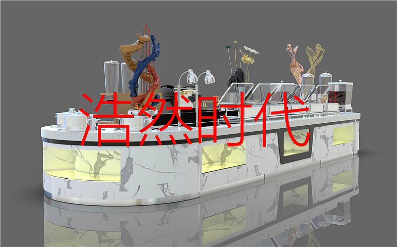 实木烤漆自助餐台取餐台设计定制