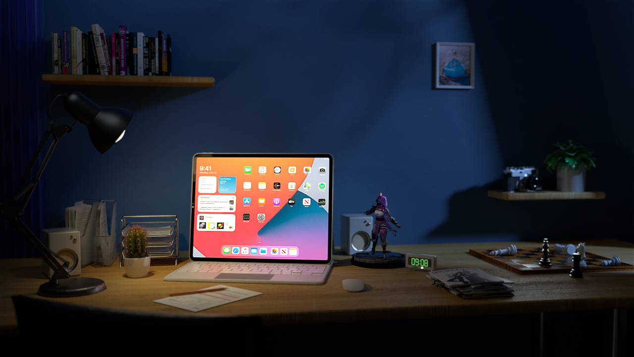 夜晚桌面ipad场景练习