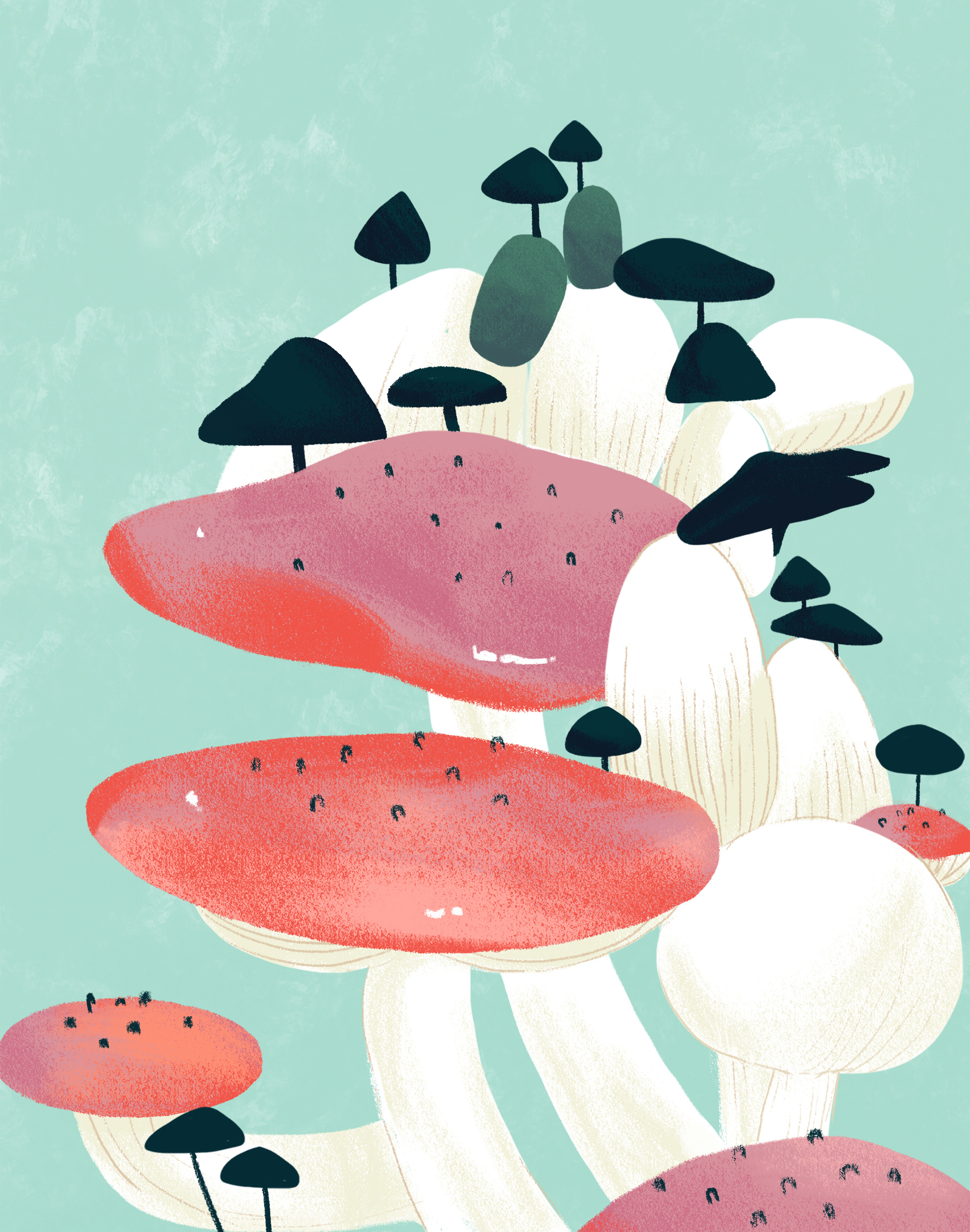 采蘑菇的小姑娘|插画|插画习作|西子Eve - 原创作品 - 站酷 (ZCOOL)