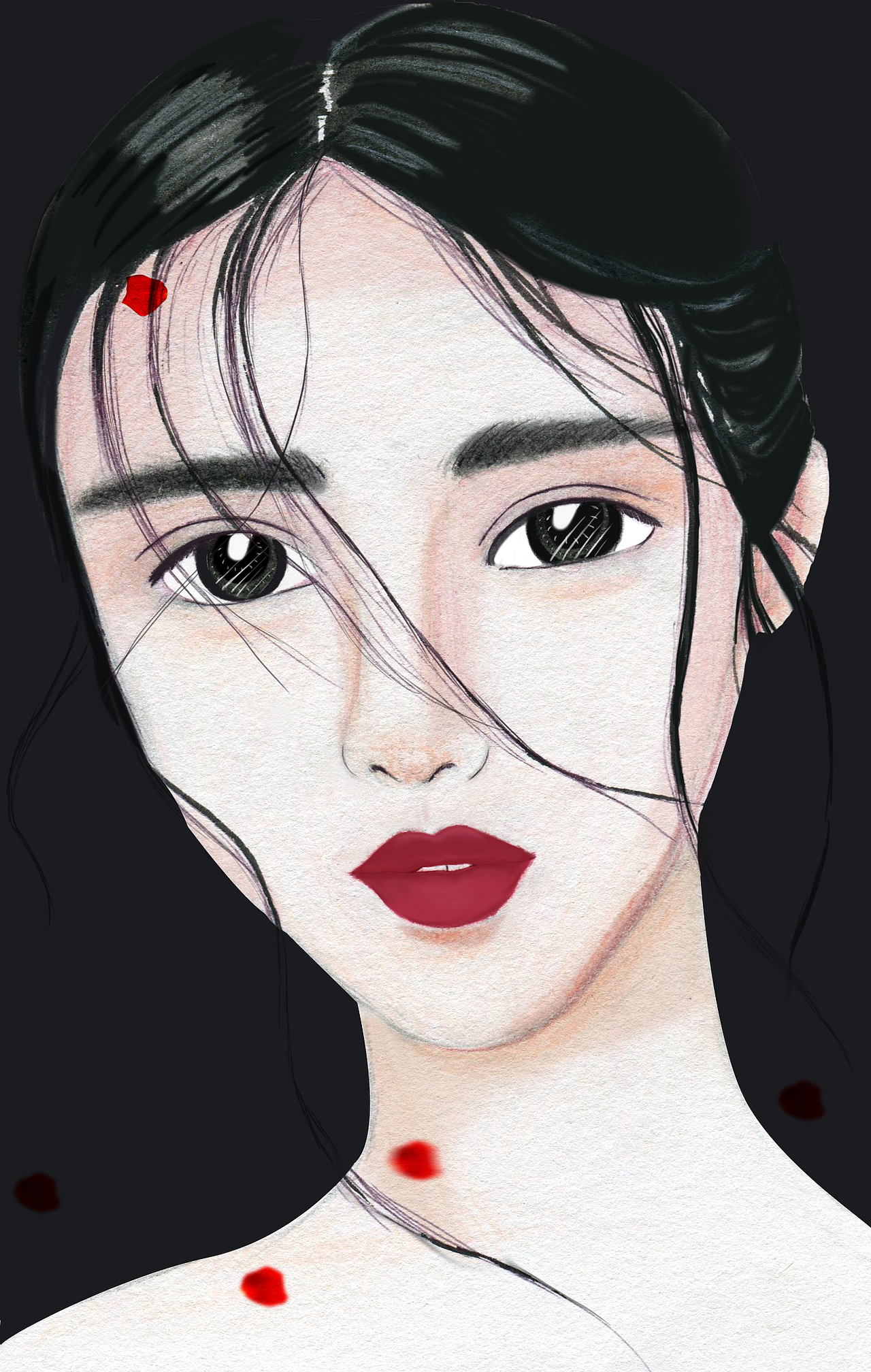 彩铅手绘美女