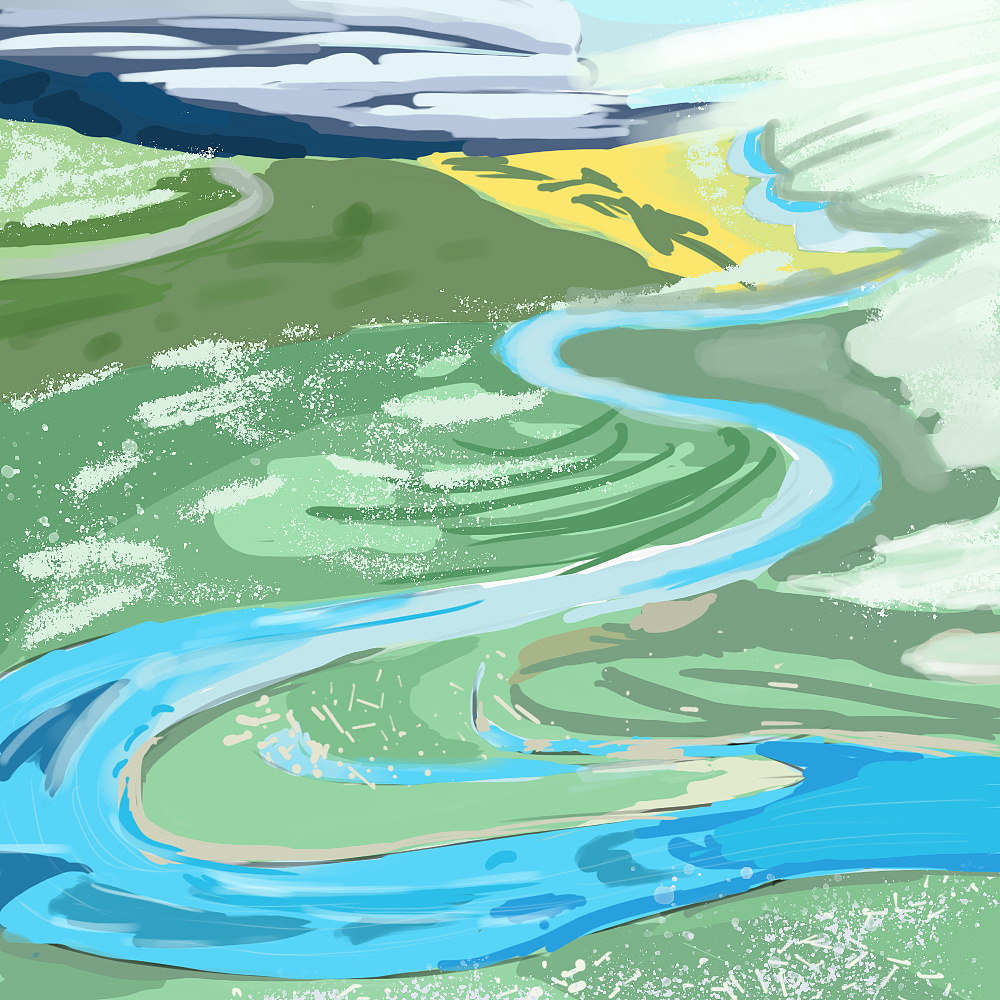 照片速涂|插画|创作习作|小溪流水潺潺 - 原创作品 - 站酷 (zcool)