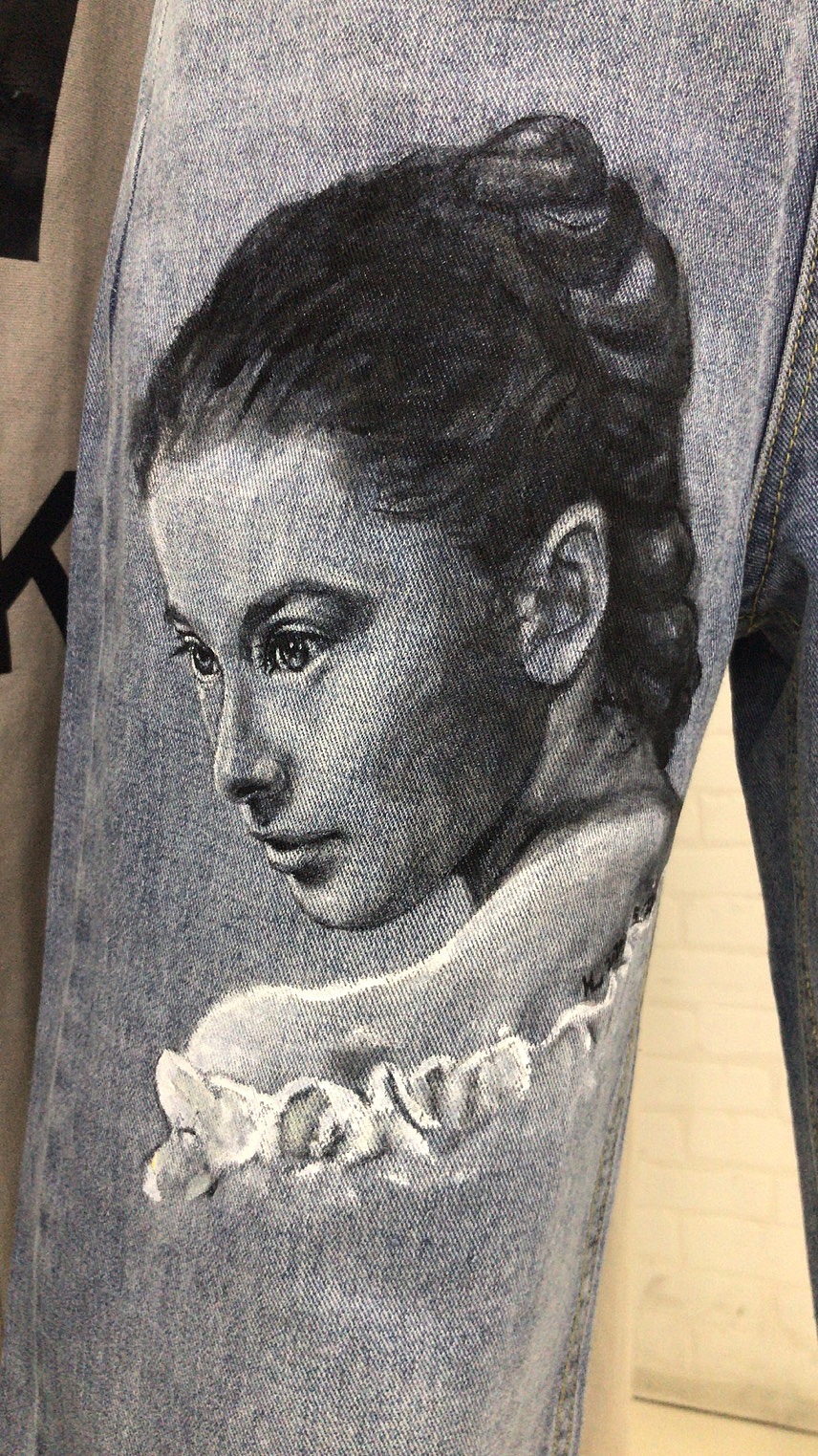 手绘牛仔裤