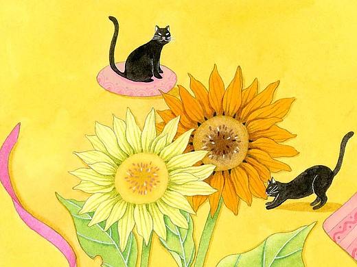 猫与向日葵