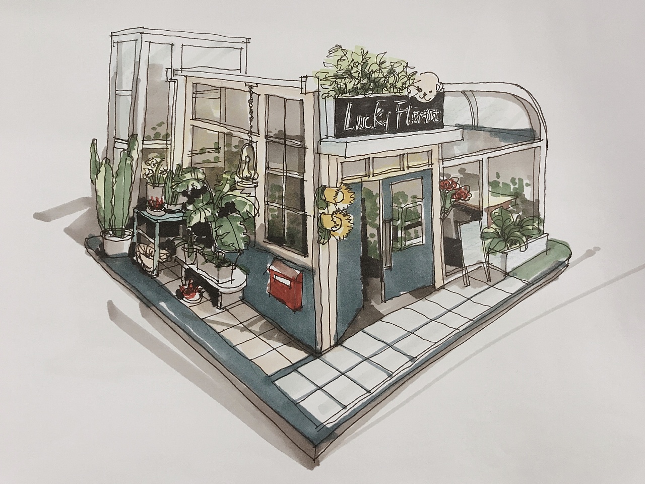 若来泰迪艺术屋手稿图—那间花店