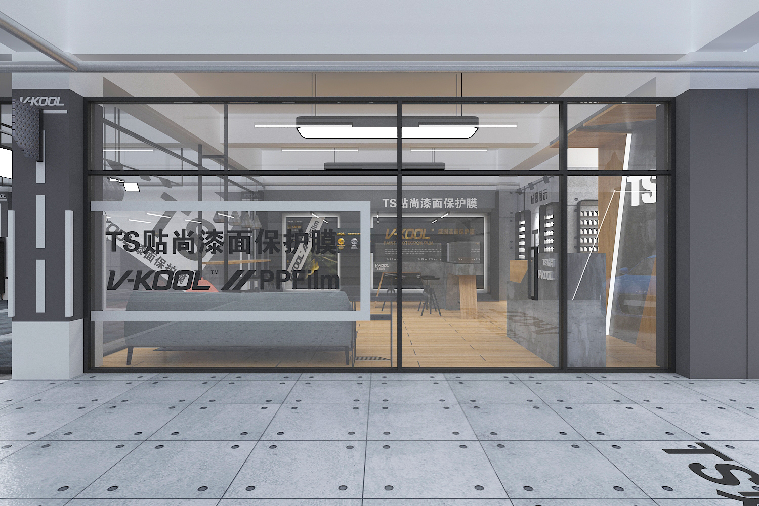 洗车/汽车贴膜店面设计展示