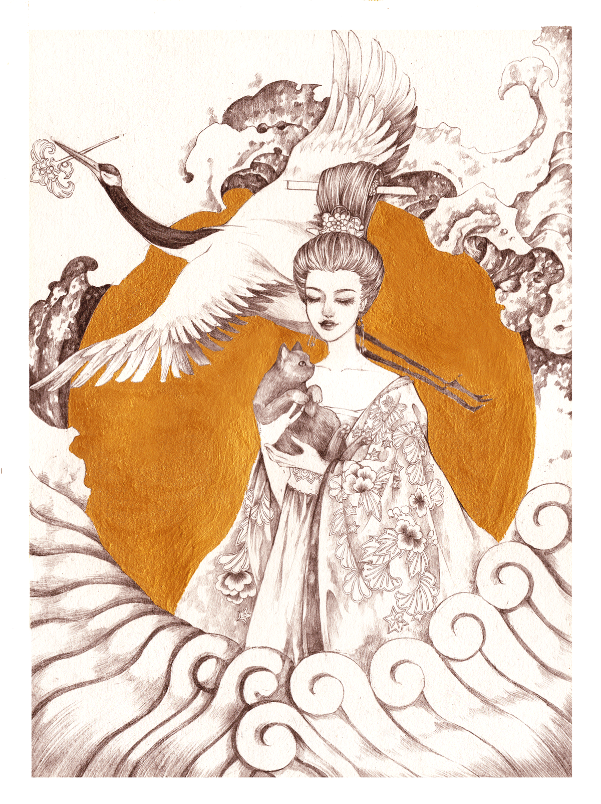 玉楼宴罢醉和春（图ZMTAxNDgzNjcy） - 艺术插画 - 站酷设计师猫吉婆婆原创素材 - 站酷ZCOOL