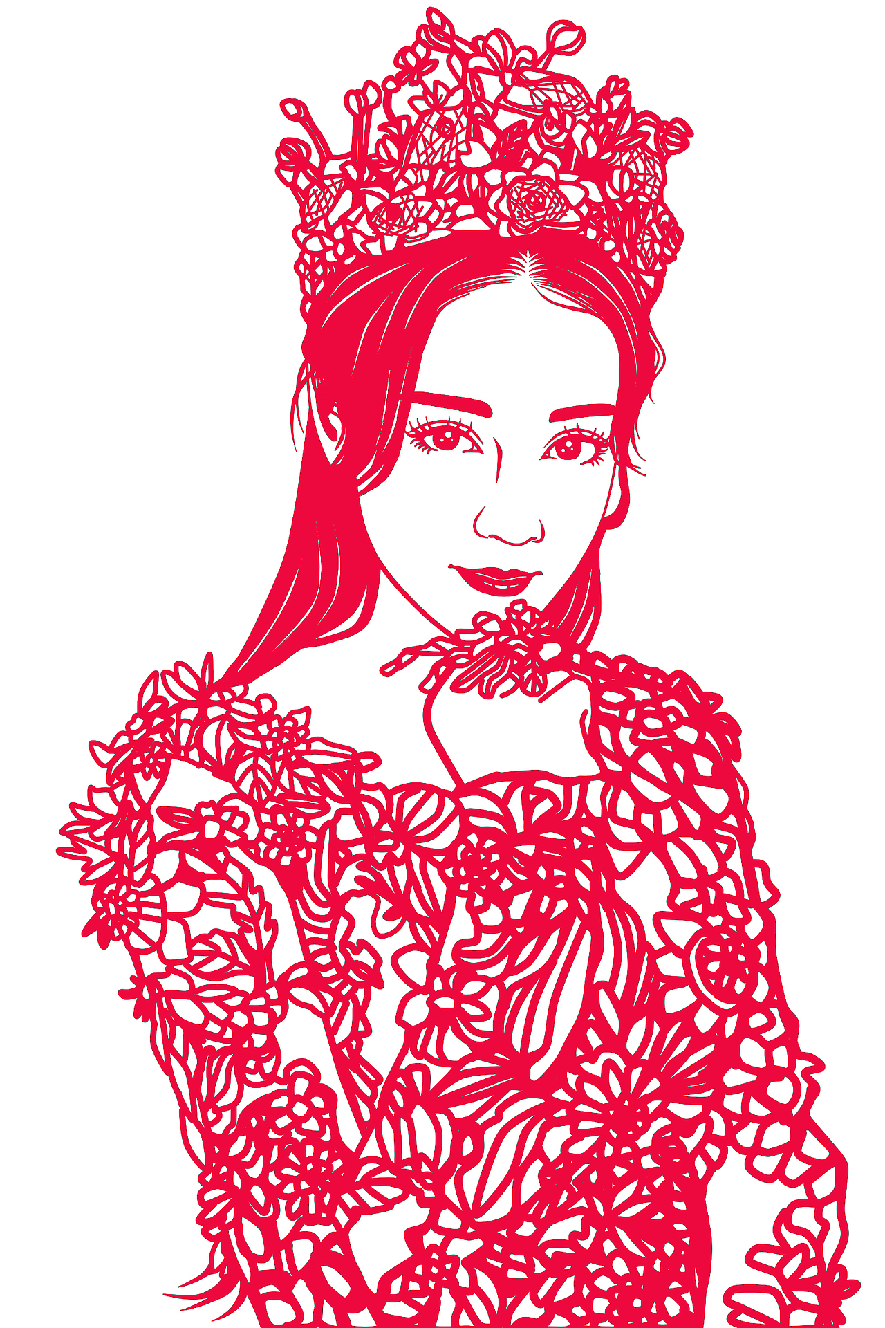 迪丽热巴人像剪纸