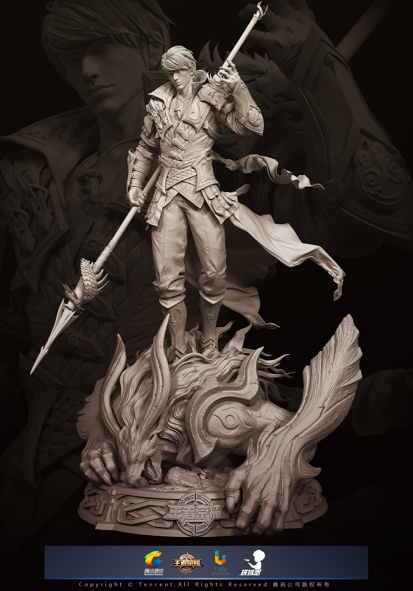 王者荣耀1:4高端雕像|手工艺|手办/模玩|玩域思_原创作品-站酷zcool