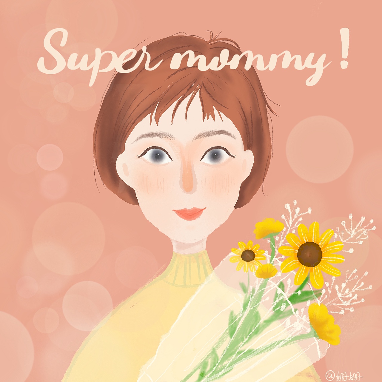 手绘母亲节头像