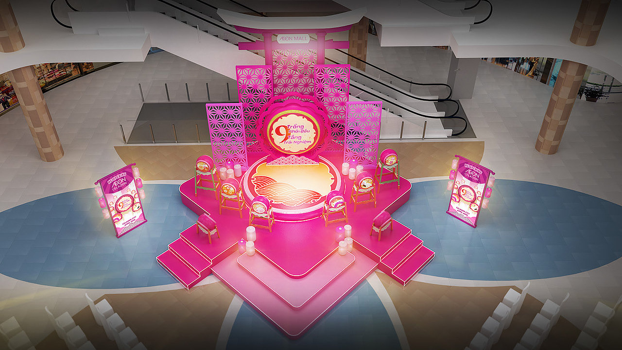 中式美陈设计3D效果图