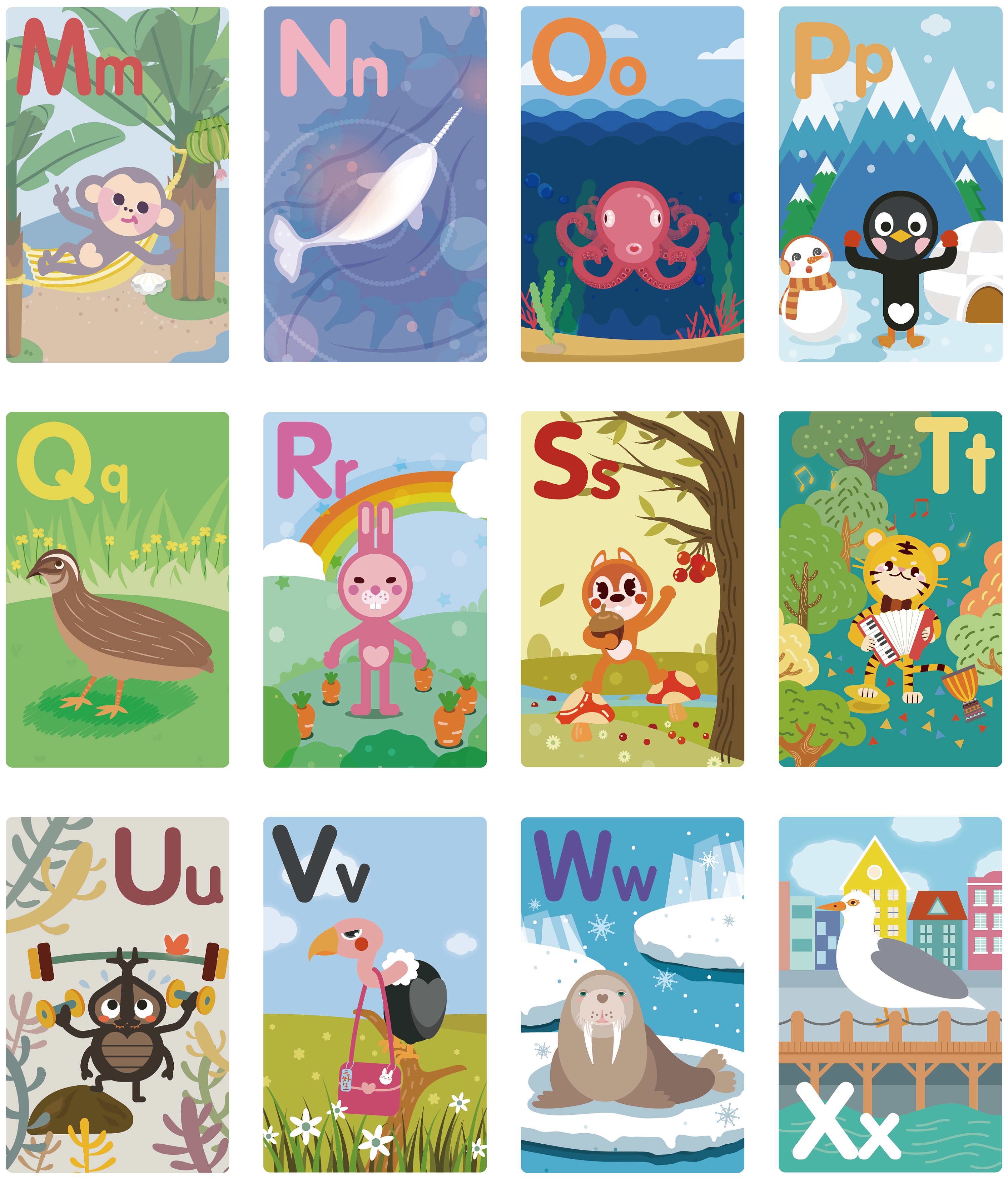 26个英语字母卡片156个自然拼读 phonics单词儿童闪卡英文大小写-阿里巴巴