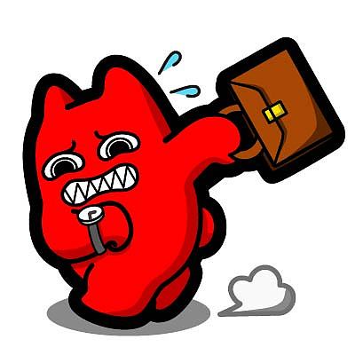 g17【魔鬼猫表情-赶上班】#全身 道具 手表 公文包 跑 紧张 狂奔 迟到
