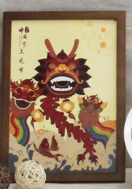 元宵节集合元素整合成招贴。