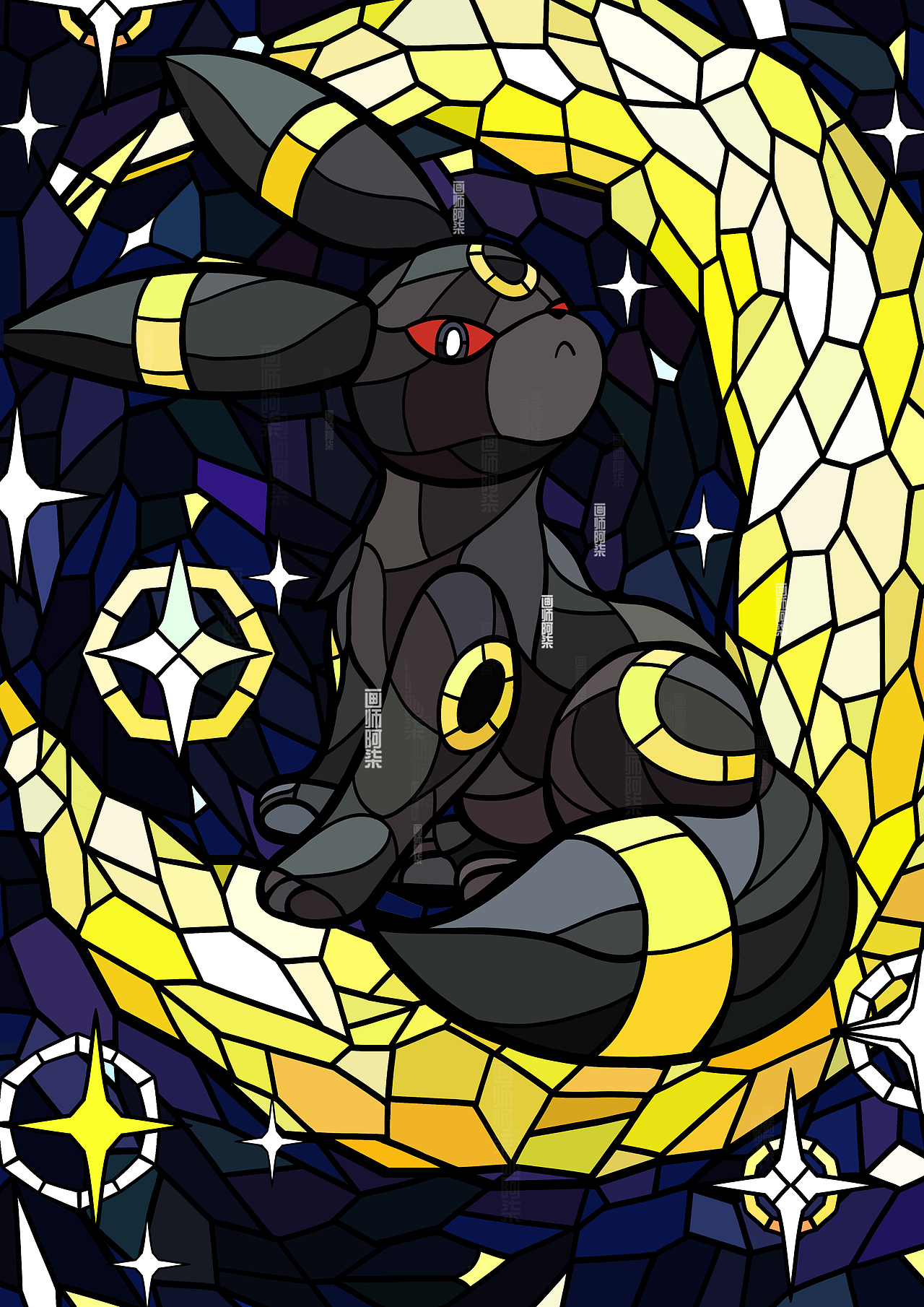 宝可梦卡牌教堂玻璃风格卡牌创作（图ZMzczMTg5NDAw） - 图案 - 站酷设计师画师阿柒原创素材 - 站酷ZCOOL