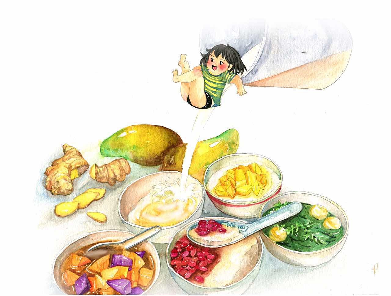 姜撞奶红豆双皮奶绿豆沙芒果双皮奶