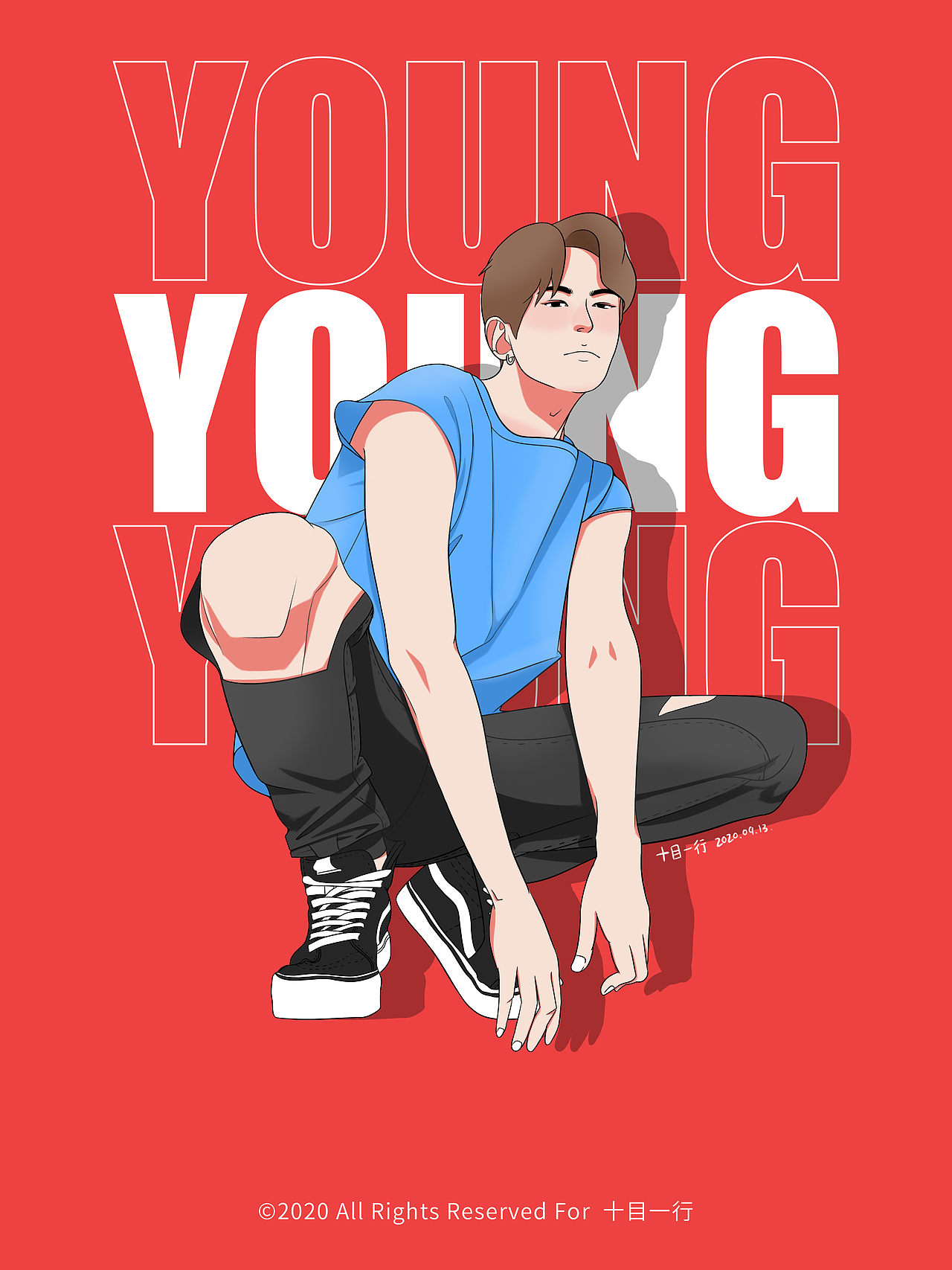 《YOUNG》系列人物插画（图ZMjM3OTY3MDg4） - 创作习作 - 站酷设计师十目一行原创素材 - 站酷ZCOOL