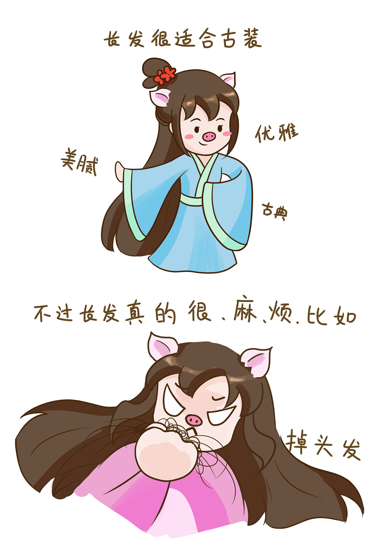 条漫——长发女生的日常（图ZMTk5MzYzMTg0） - 创作习作 - 站酷设计师乐乐的喵原创素材 - 站酷ZCOOL