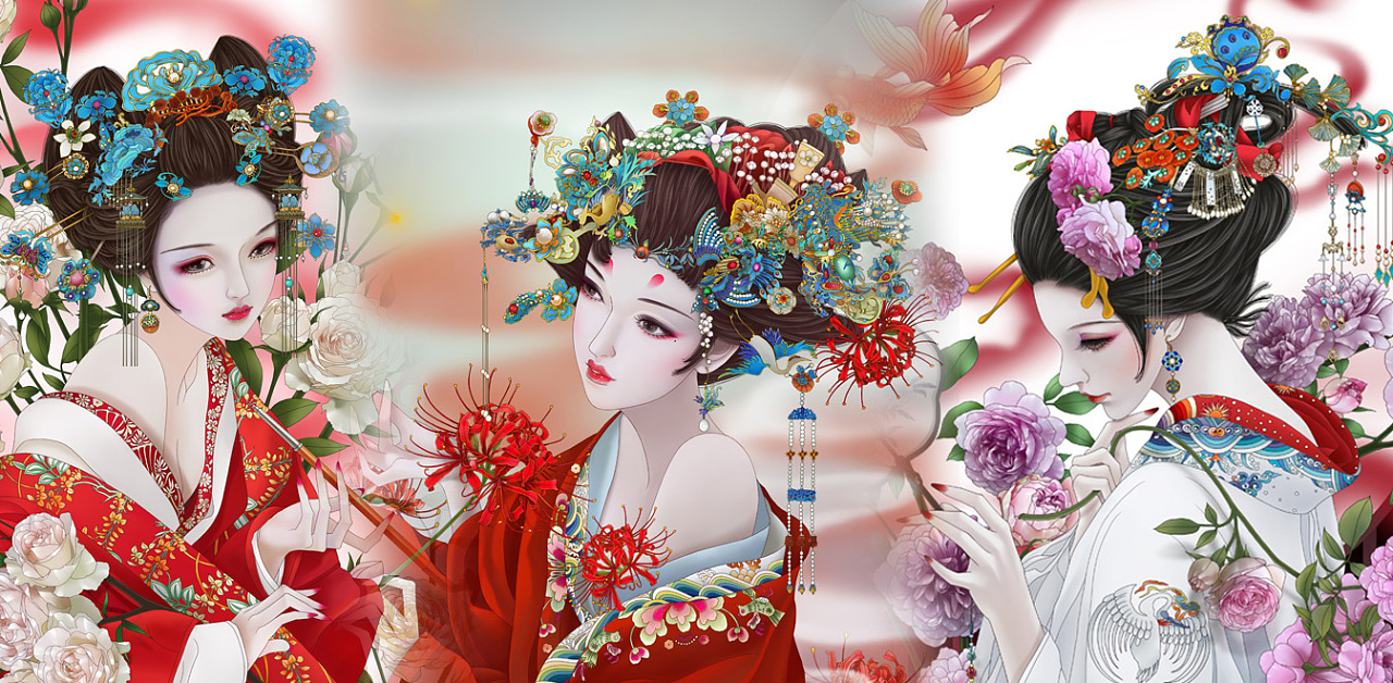 2021年古风花魁系列总结|插画|商业插画|插画师绯澜 - 原创作品
