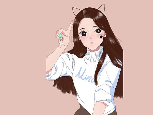 元气少女MINA-可爱少女风漫画插画习作