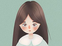 清新女生插画