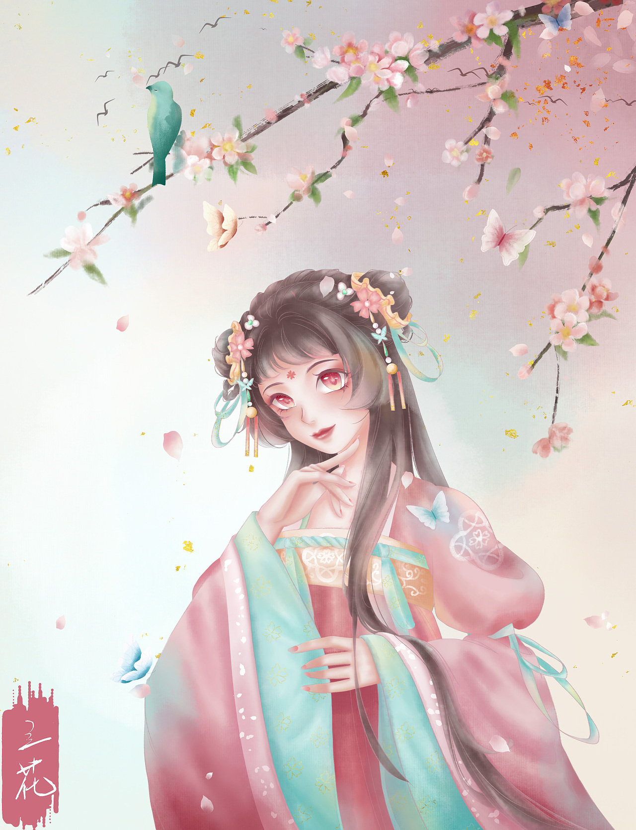 桃夭|插画|概念设定|爱睡觉的立花 - 原创作品 - 站酷 (zcool)