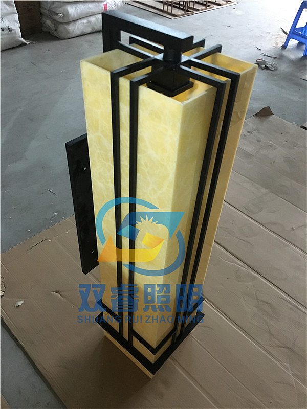 双睿照明厂家定制不锈钢草坪灯柱头灯仿云石落地灯箱