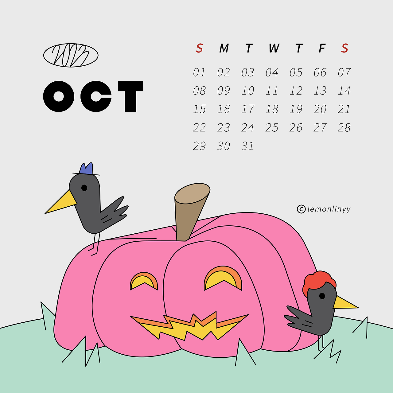 2023年婚礼主题插画月历