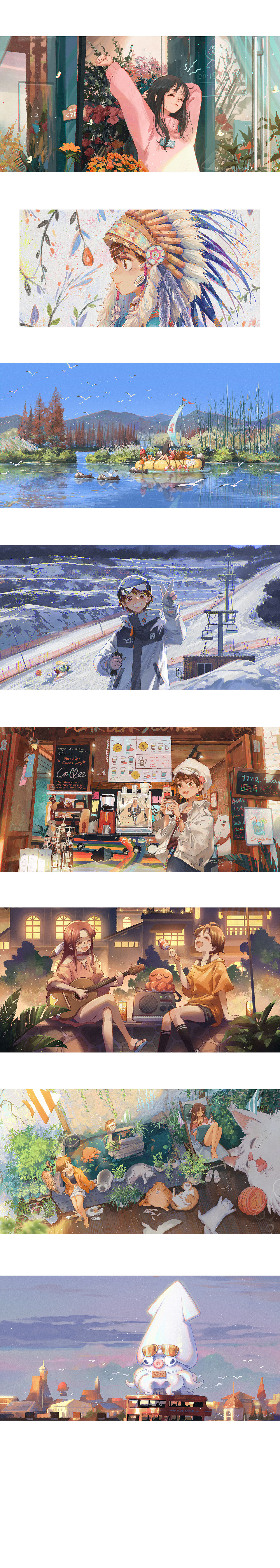 2021年度总结-奇妙向往镇&色彩练习（图ZMjg0MjAwMTUy） - 创作习作 - 站酷设计师东隆咚原创素材 - 站酷ZCOOL