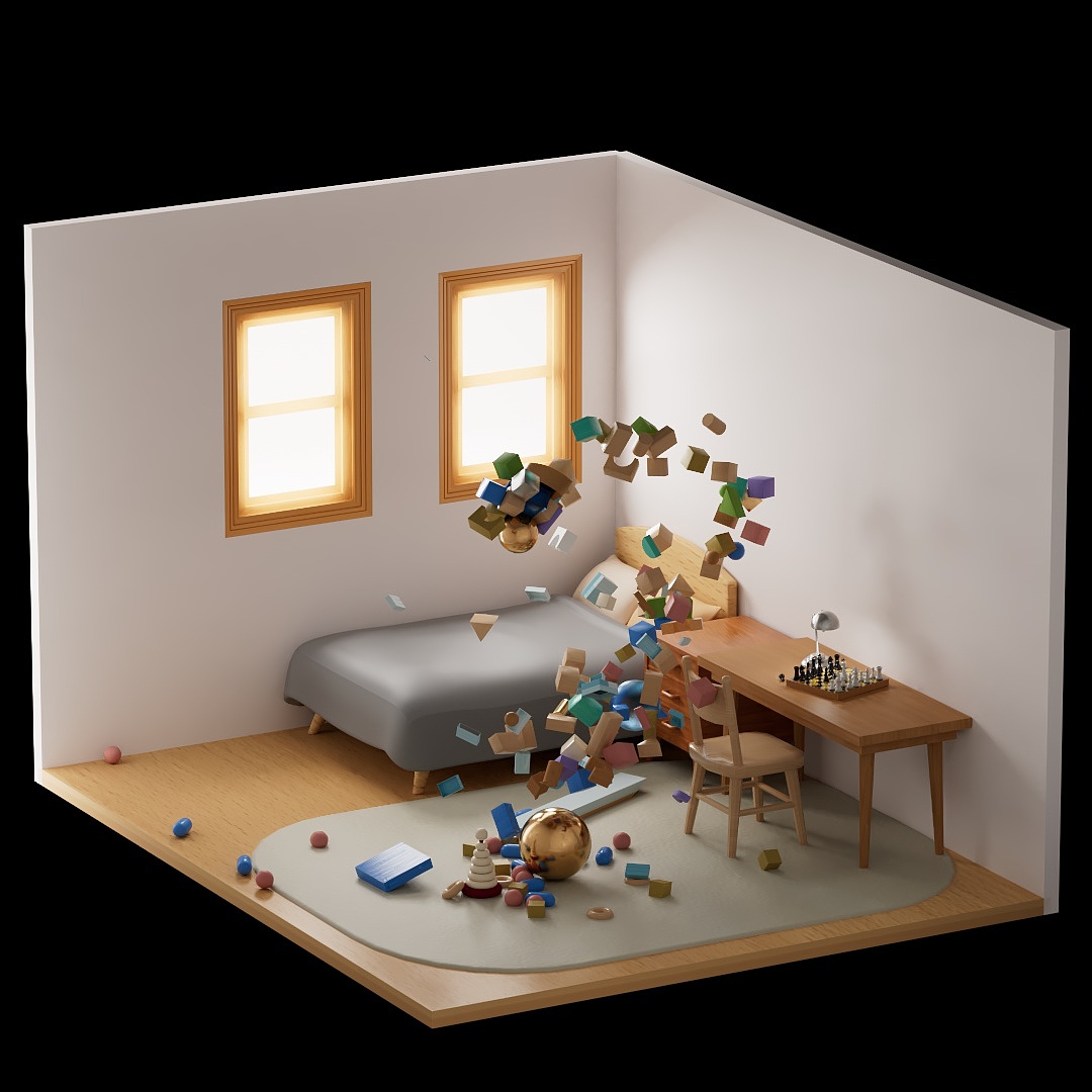 动力学练习——飞舞的积木玩具（图ZMzMwMzc1OTY0） - 动画/影视 - 站酷设计师禾迹原创素材 - 站酷ZCOOL