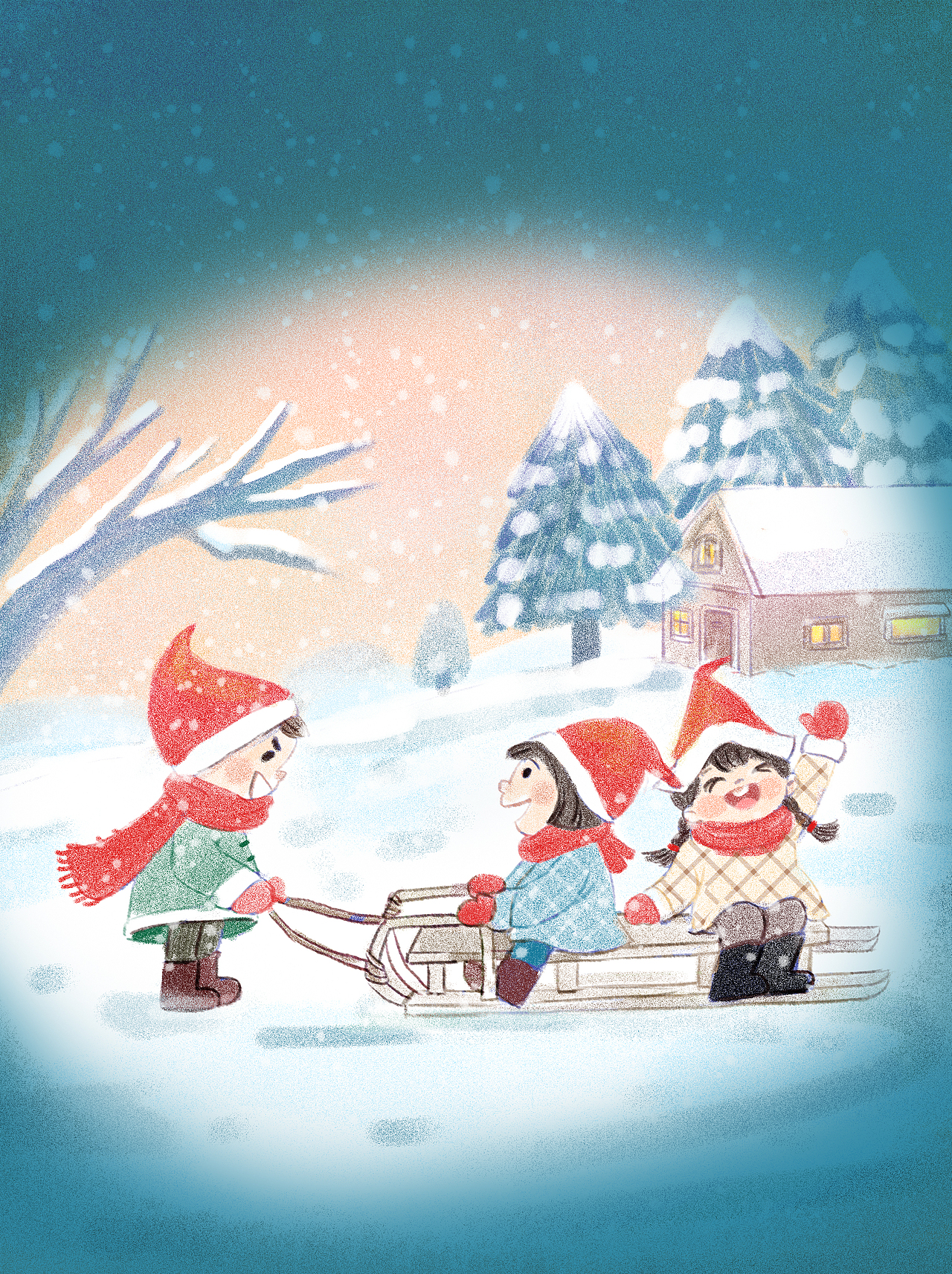 下雪啦，去嗨皮~（图ZMzU4NzY5NDA4） - 绘本 - 站酷设计师梅花忆雪原创素材 - 站酷ZCOOL