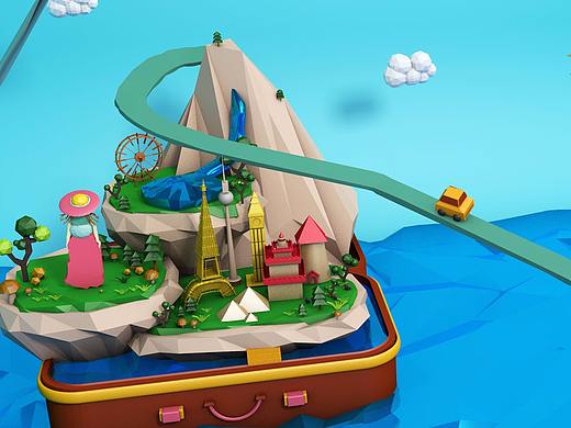 c4d旅游作品