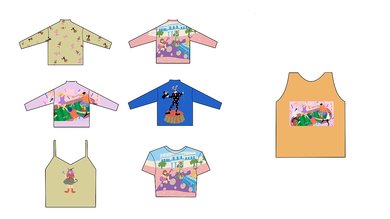 关于校园的插画服装设计（图ZMjIwMzM0NjY4） - 商业插画 - 站酷设计师咕噜屁格原创素材 - 站酷ZCOOL