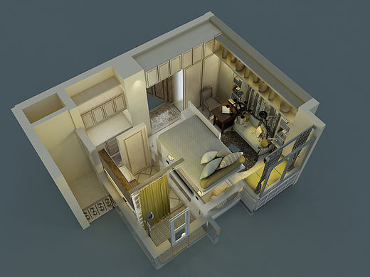 《大学时光》小户型公寓(3D鸟瞰图)