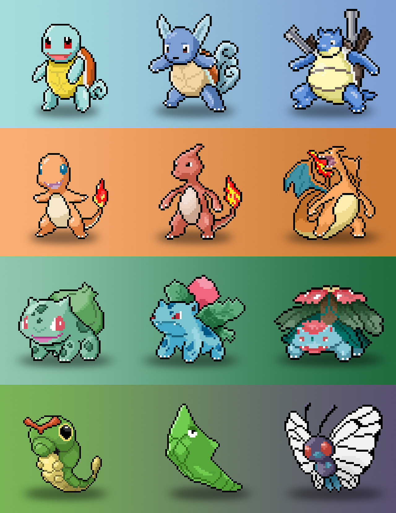 一组像素风格的神奇宝贝|平面|图案|walker555_原创作品-站酷zcool